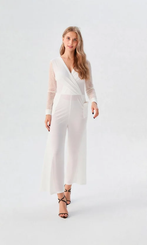 Enterizo mujer manga larga unicolor