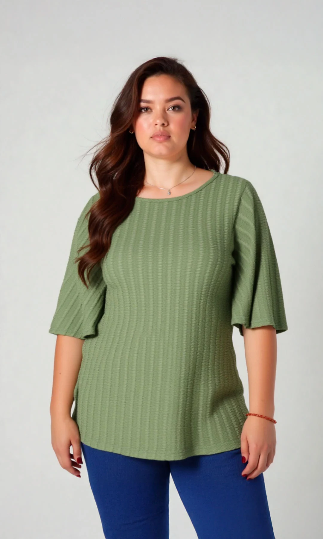 Camiseta mujer manga 3/4 unicolor