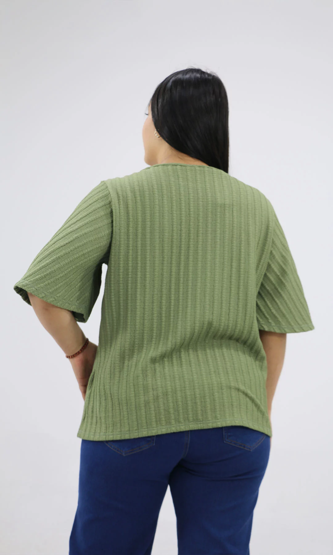 Camiseta mujer manga 3/4 unicolor - Imagen 3