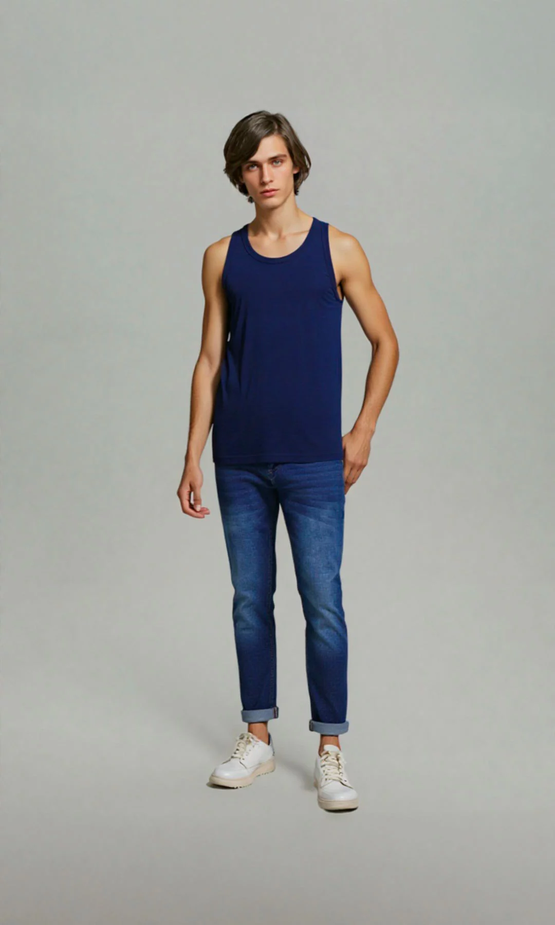 Camisilla hombre manga sisa unicolor - Imagen 7