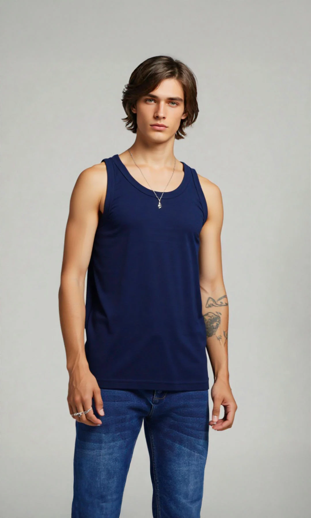 Camisilla hombre manga sisa unicolor - Imagen 8