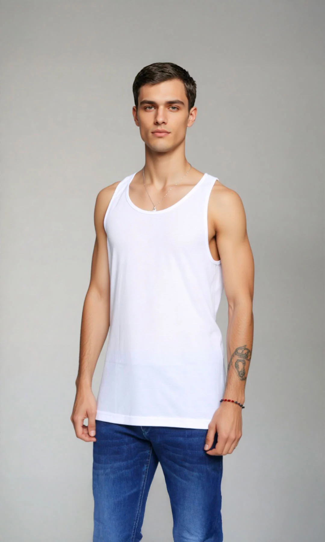 Camisilla hombre manga sisa unicolor - Imagen 2