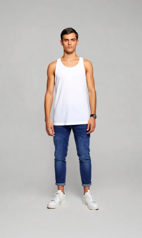 Camisilla hombre manga sisa unicolor