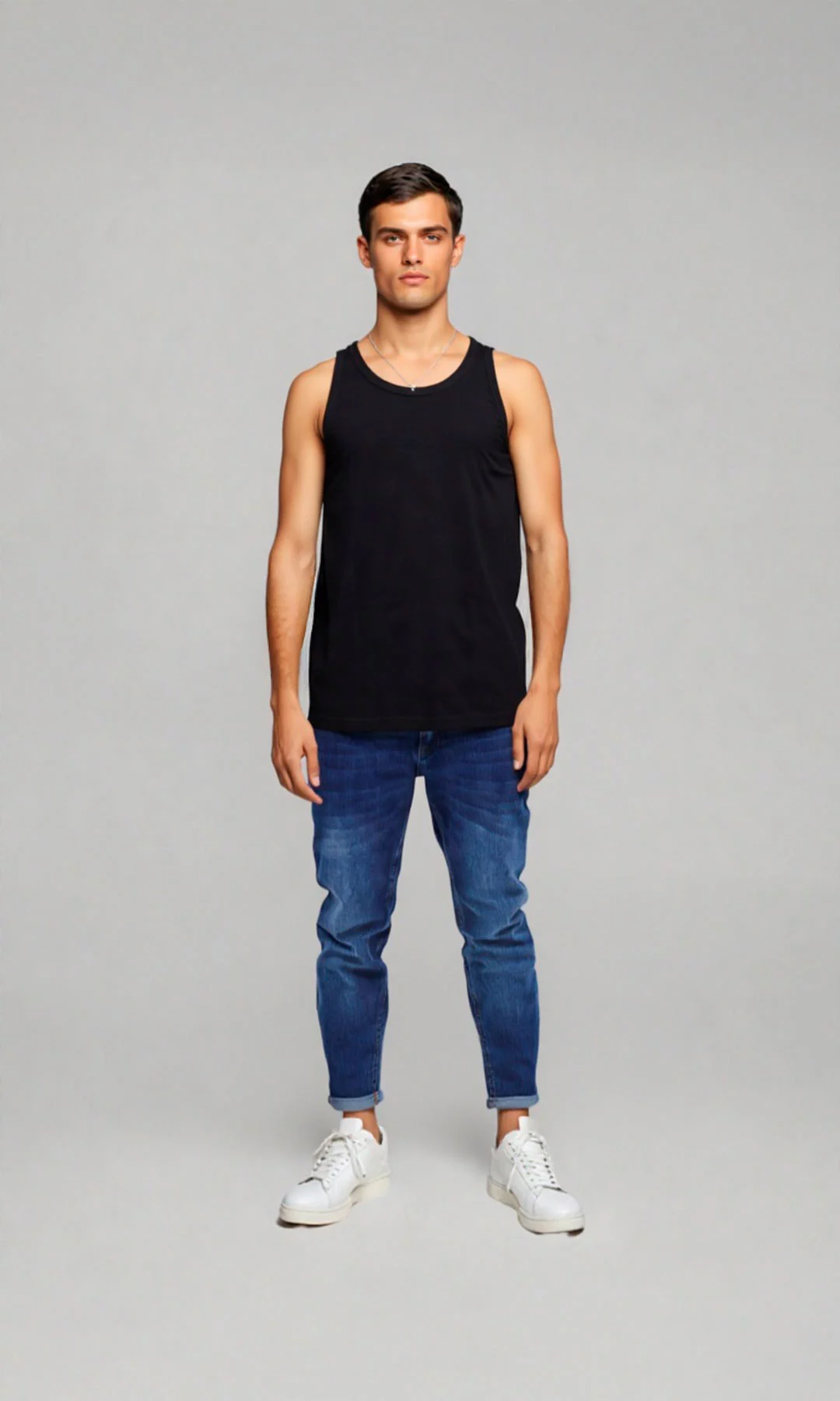 Camisilla hombre manga sisa unicolor - Imagen 4