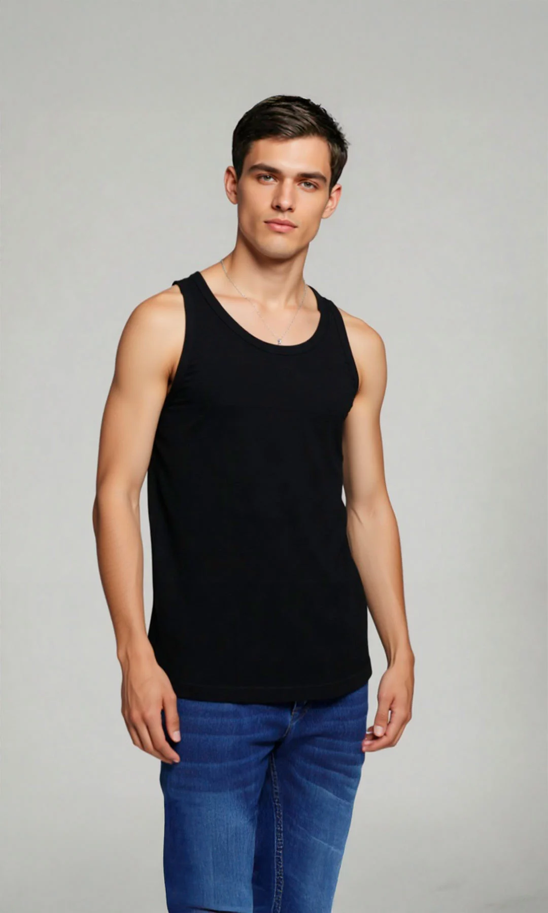 Camisilla hombre manga sisa unicolor - Imagen 5