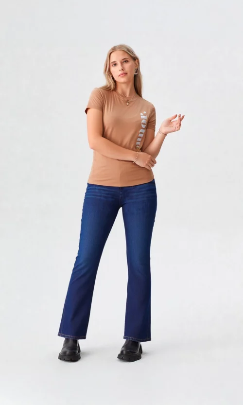 Camiseta mujer manga corta estampada