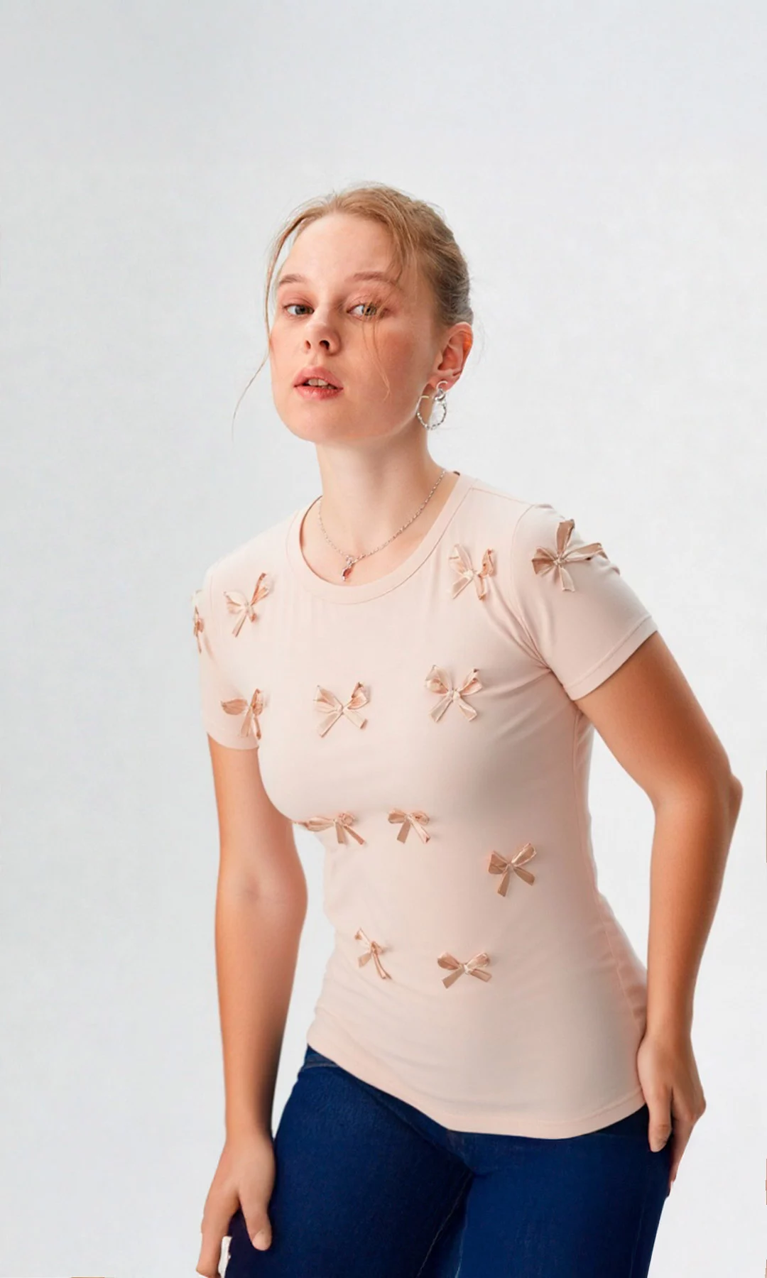 Camiseta mujer manga corta unicolor - Imagen 8