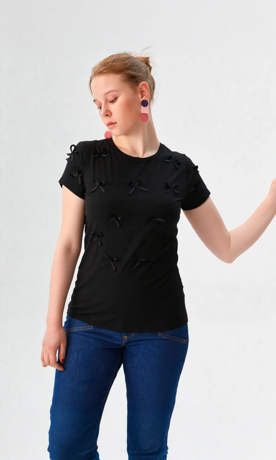 Camiseta mujer manga corta unicolor - Imagen 4