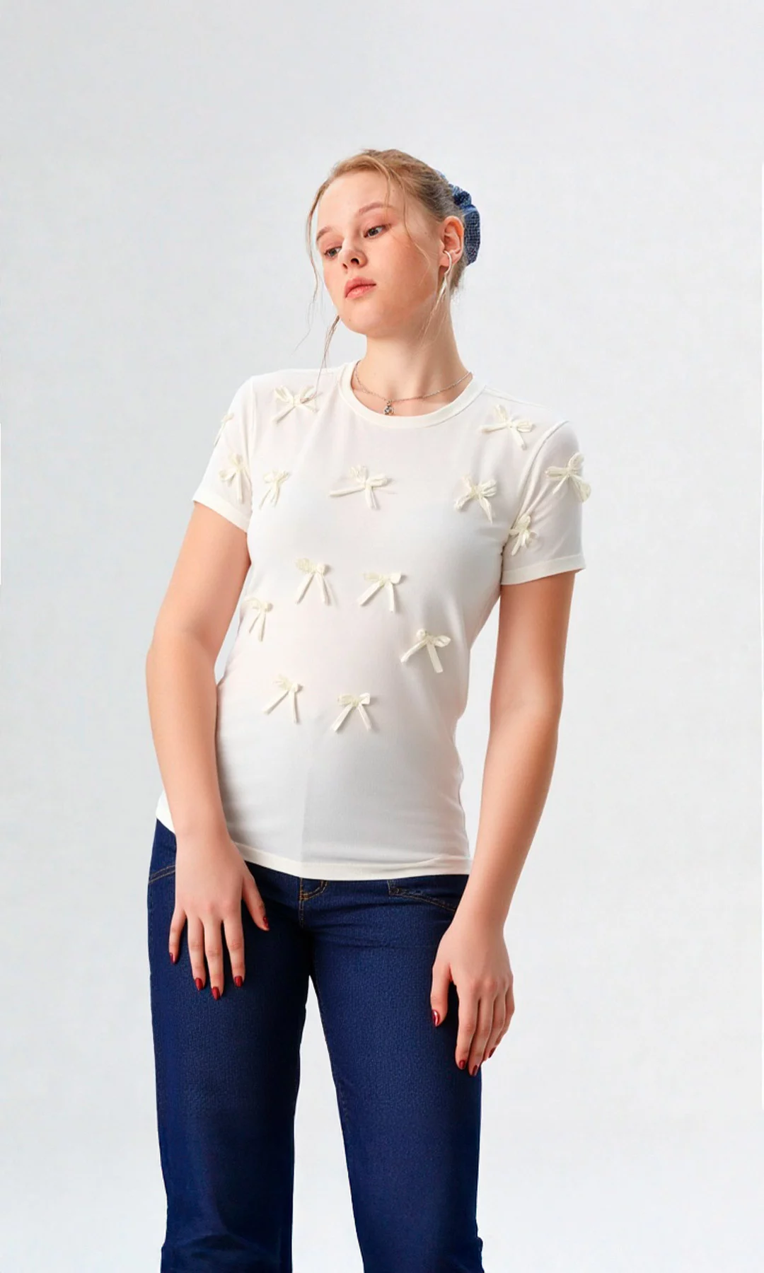 Camiseta mujer manga corta unicolor