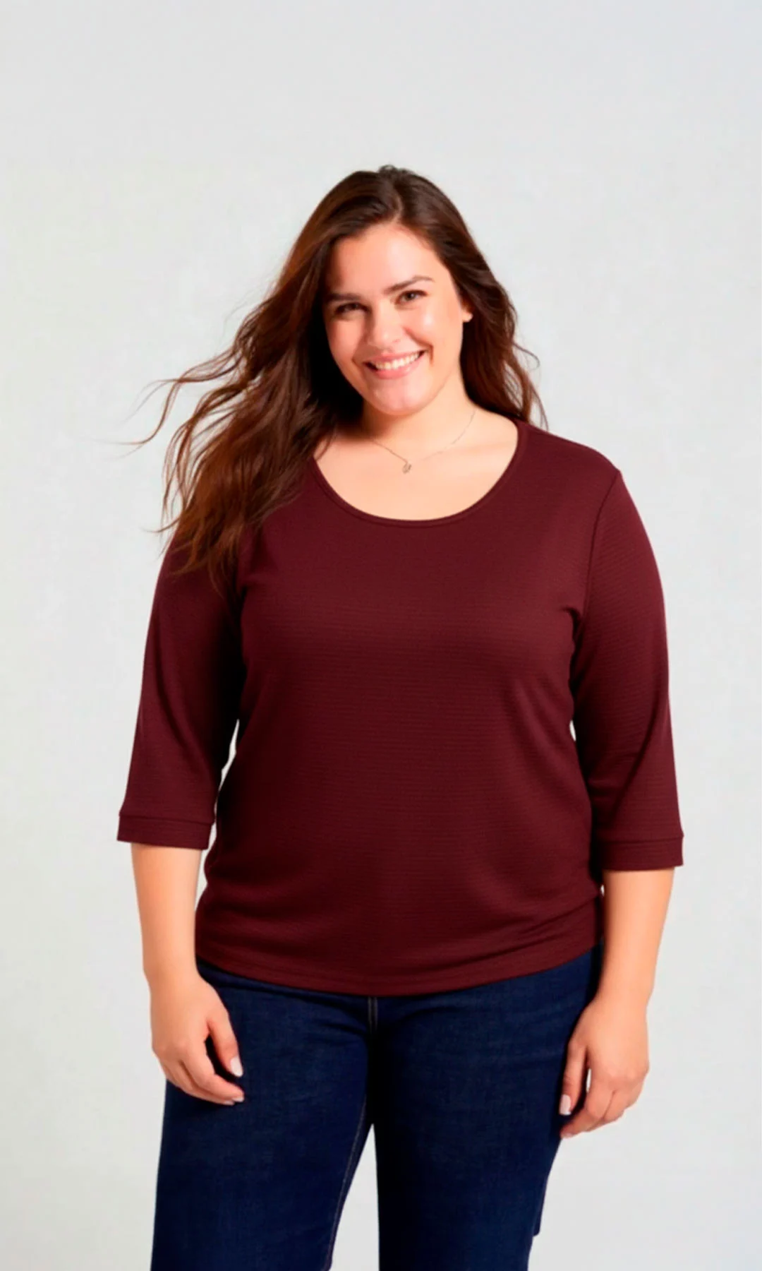 Camiseta mujer manga corta unicolor - Imagen 4