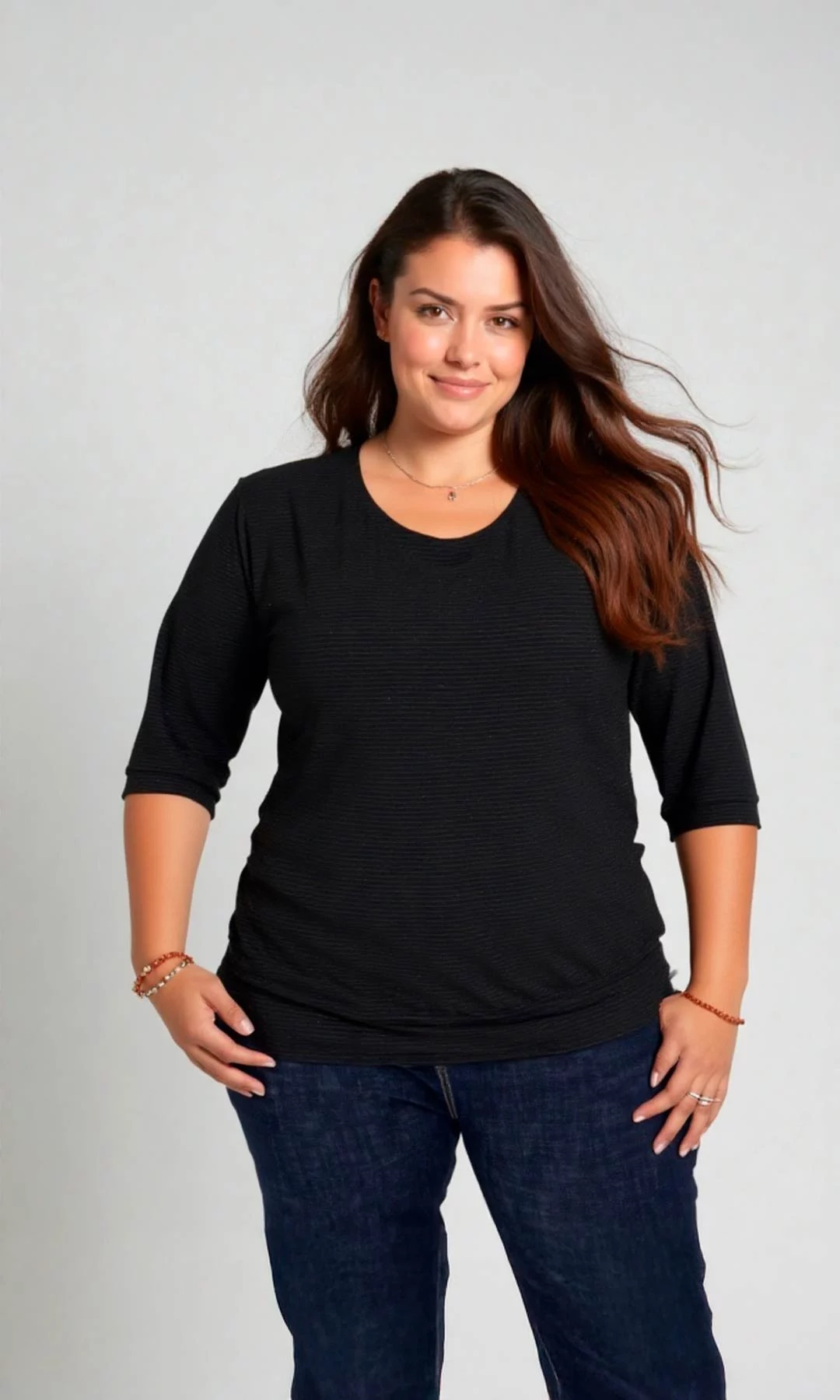 Camiseta mujer manga corta unicolor - Imagen 2