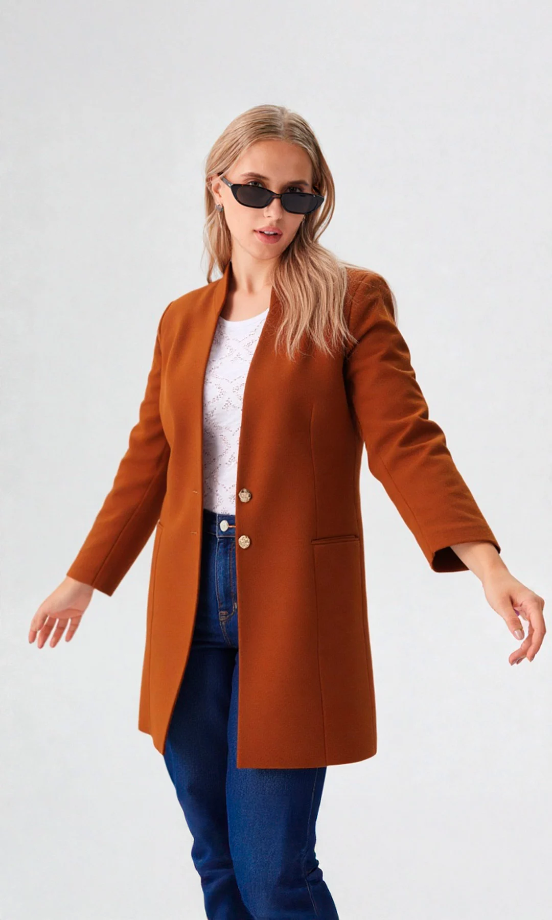 Gabán mujer unicolor - Imagen 2