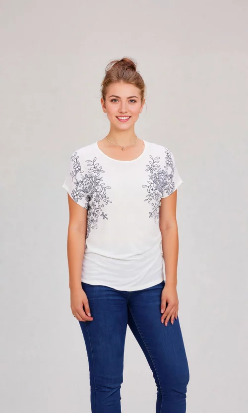 Camiseta mujer manga corta estampada