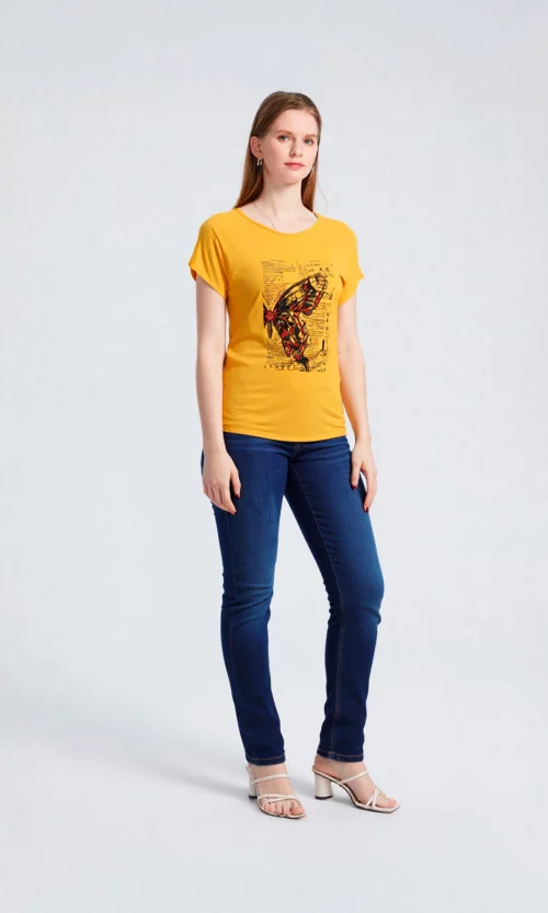 Camiseta mujer manga corta estampada