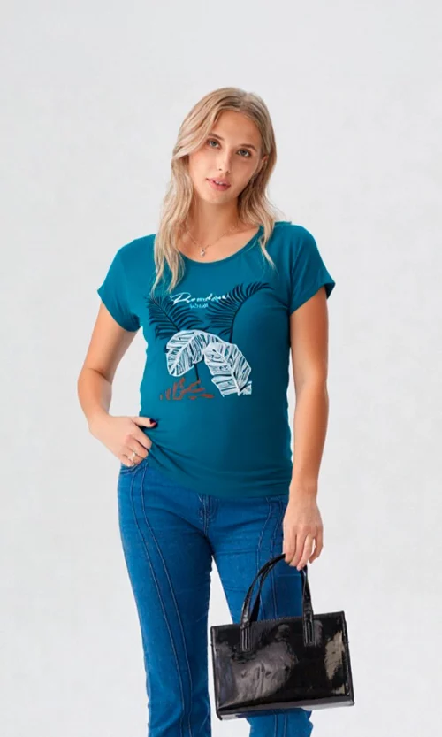 Camiseta mujer manga corta estampada