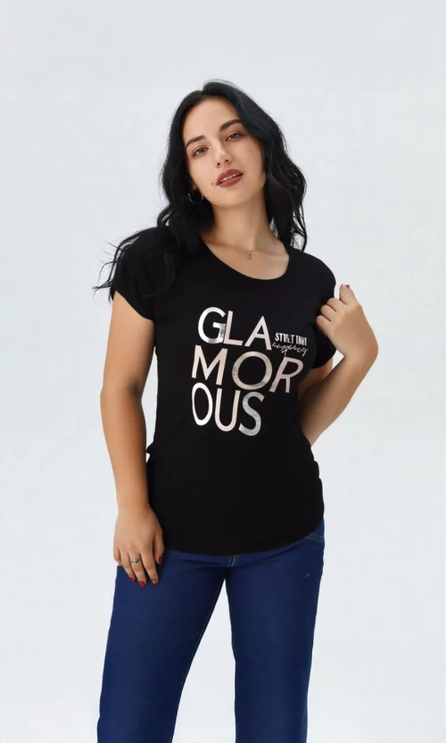 Camiseta mujer manga corta estampada