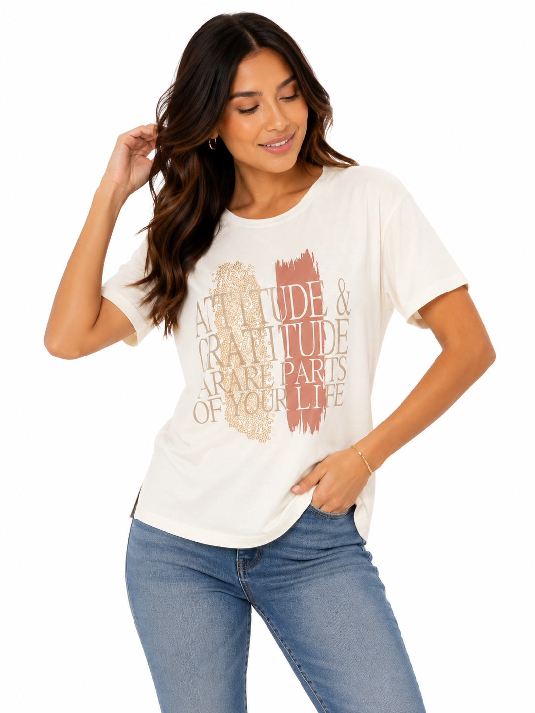 Camiseta mujer manga 3/4 estampada