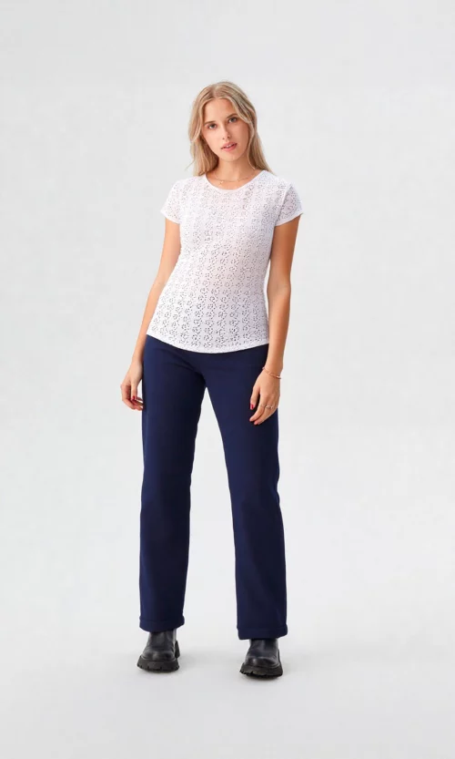 Camiseta mujer manga corta unicolor