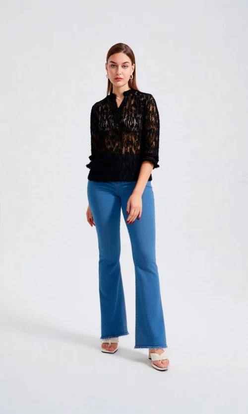 Blusa mujer manga 3/4 unicolor