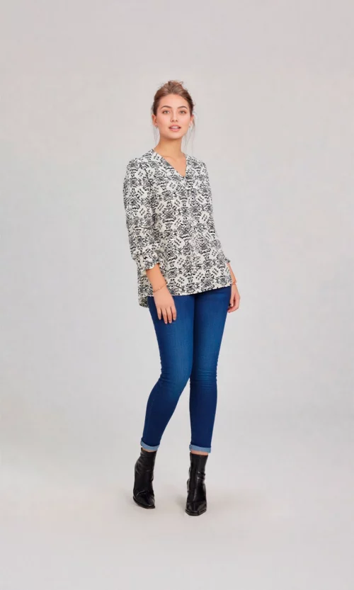 Blusa mujer manga larga estampada
