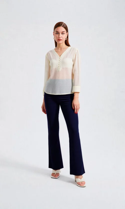 Blusa mujer manga 3/4 unicolor