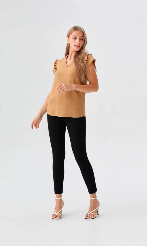 Blusa mujer manga corta unicolor