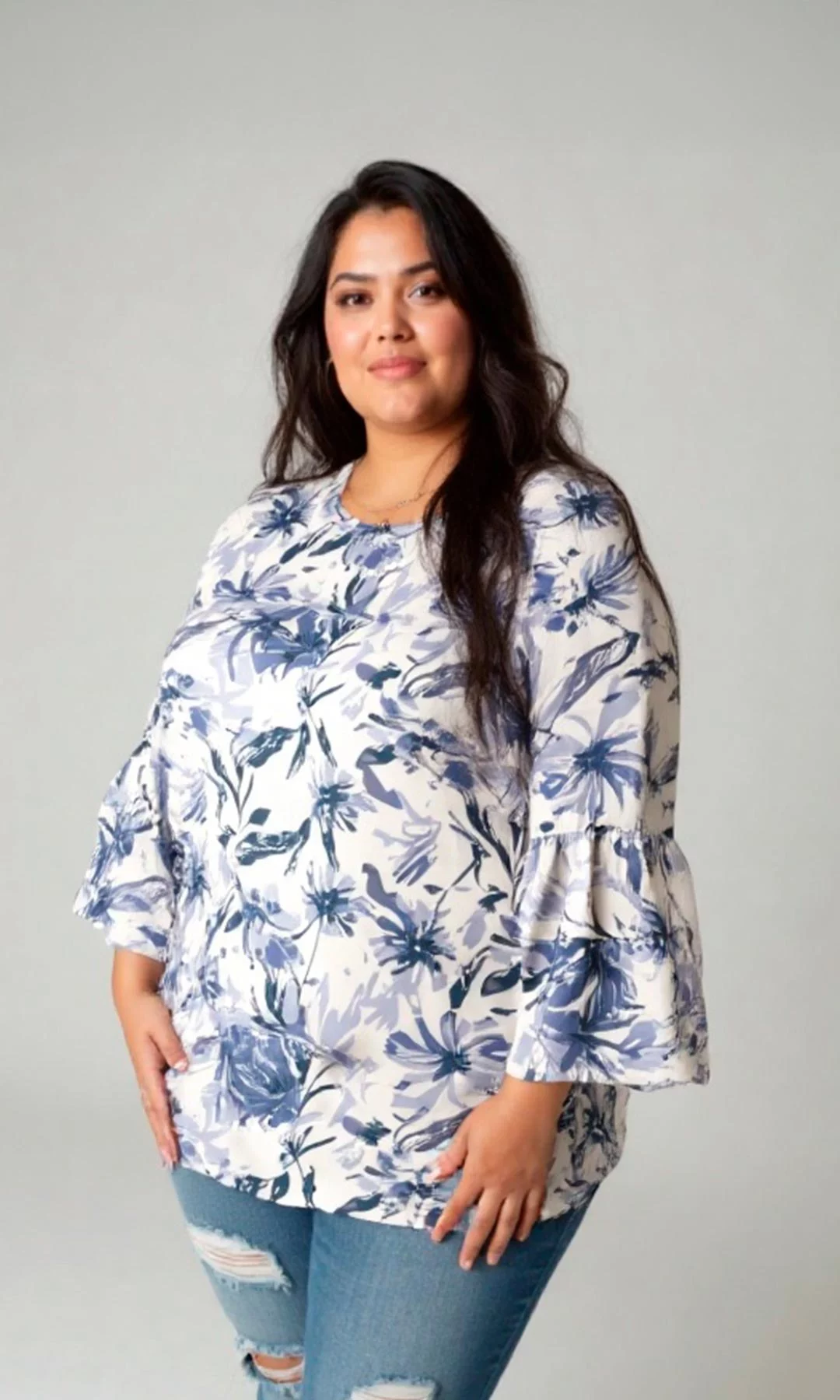 Blusa mujer manga 3/4 estampada - Imagen 2