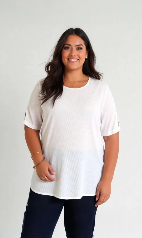 Blusa mujer manga corta unicolor