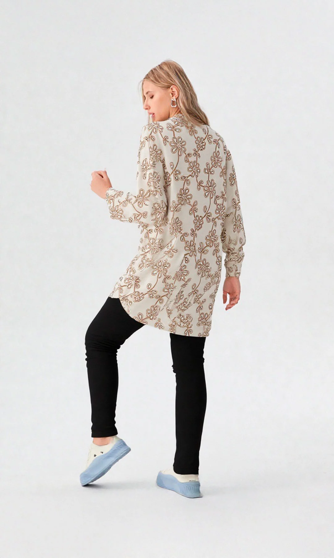 Capa mujer manga 3/4 estampada - Imagen 3