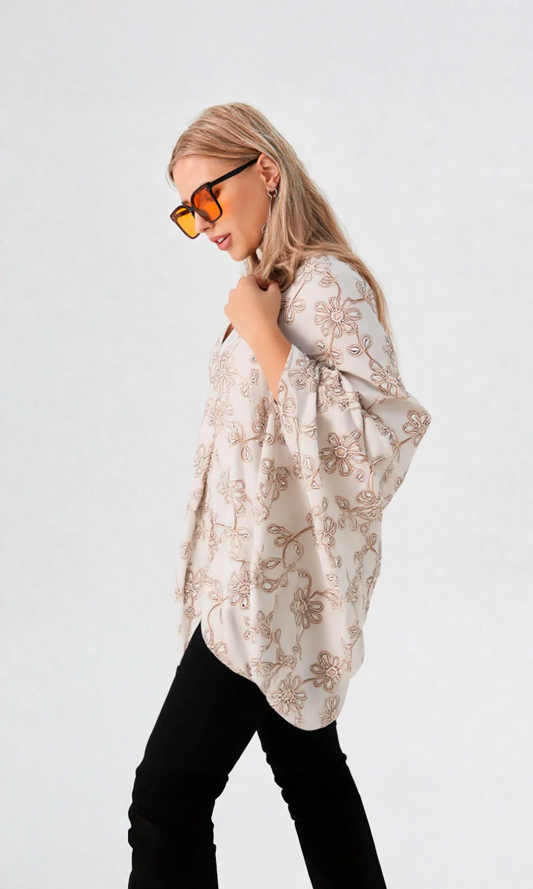 Capa mujer manga 3/4 estampada - Imagen 2