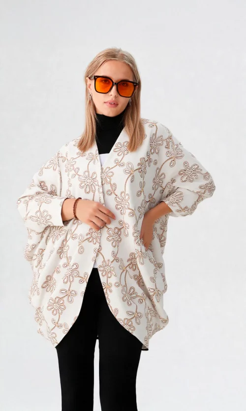 Capa mujer manga 3/4 estampada