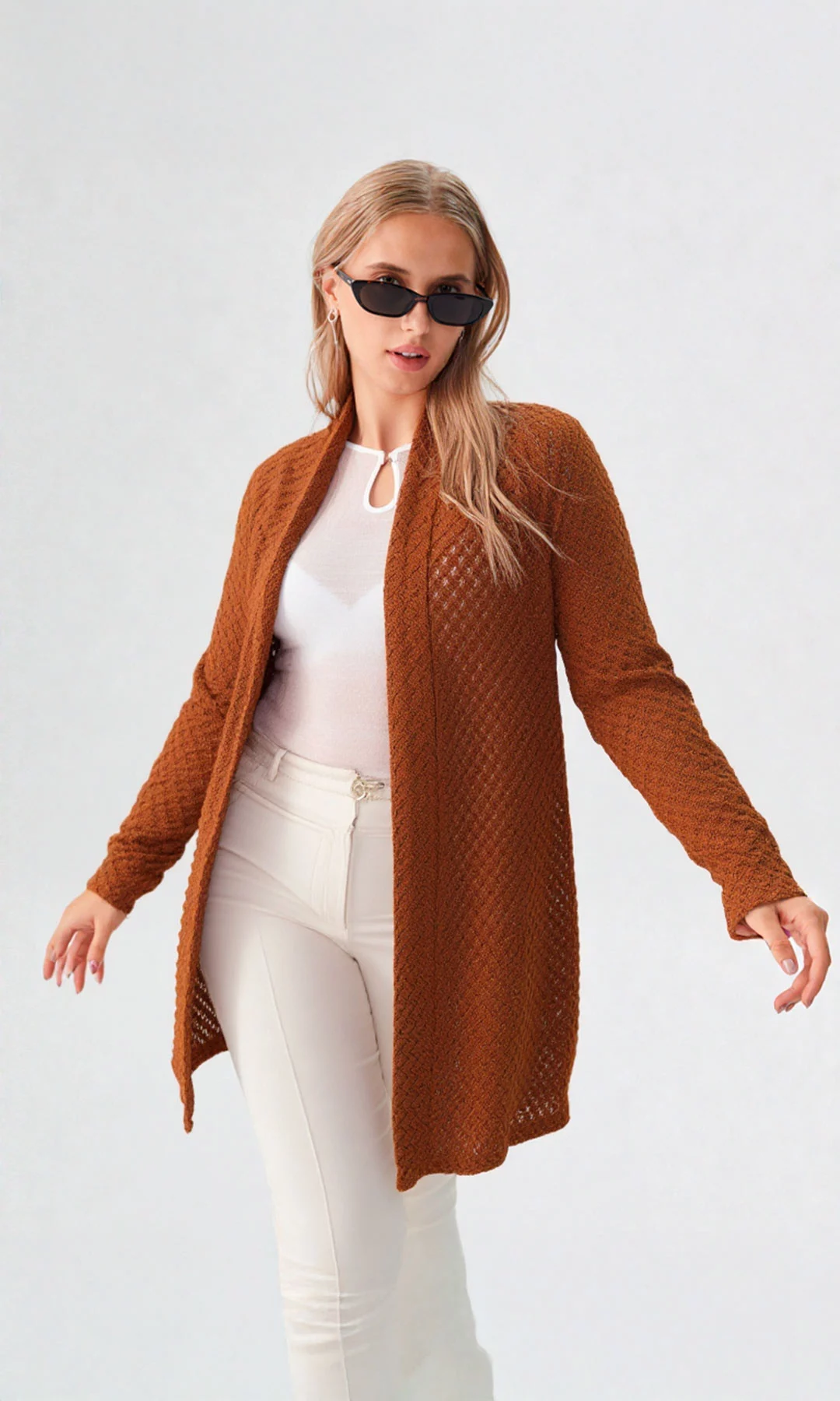 Capa mujer manga larga unicolor - Imagen 4