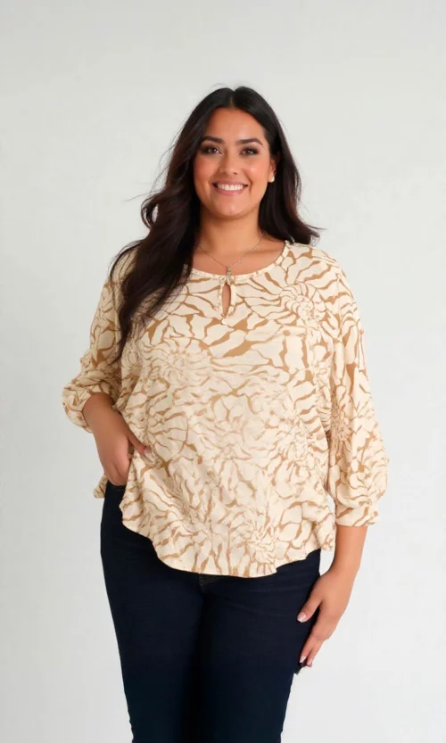 Blusa mujer manga 3/4 estampada