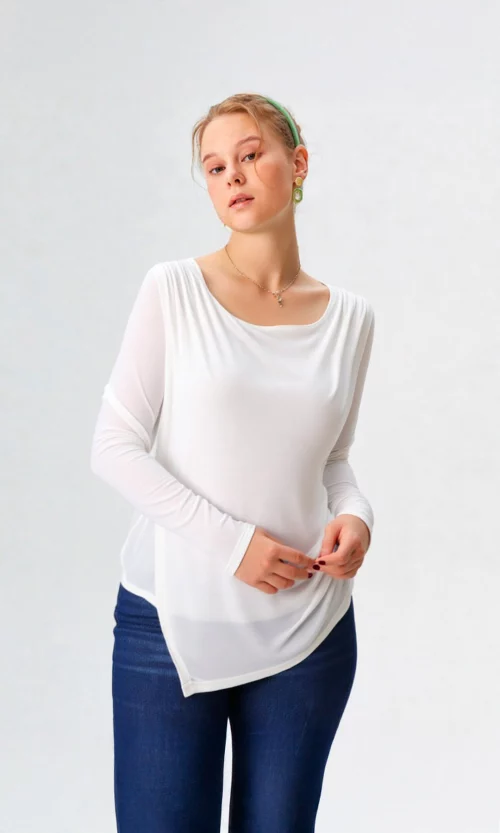 Camiseta mujer manga 3/4 unicolor