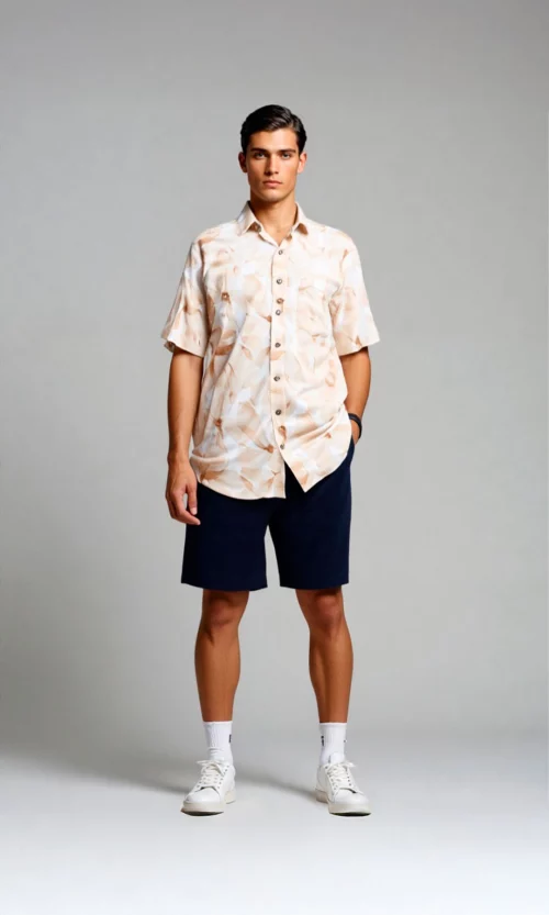 Camisa hombre manga corta unicolor