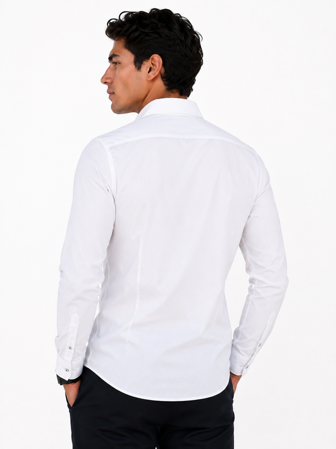 Camisa hombre manga larga unicolor - Imagen 6