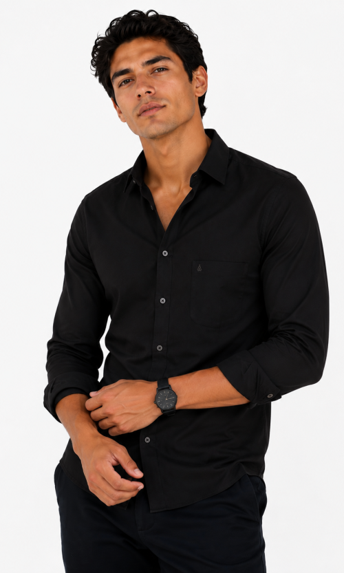 Camisa hombre manga larga unicolor