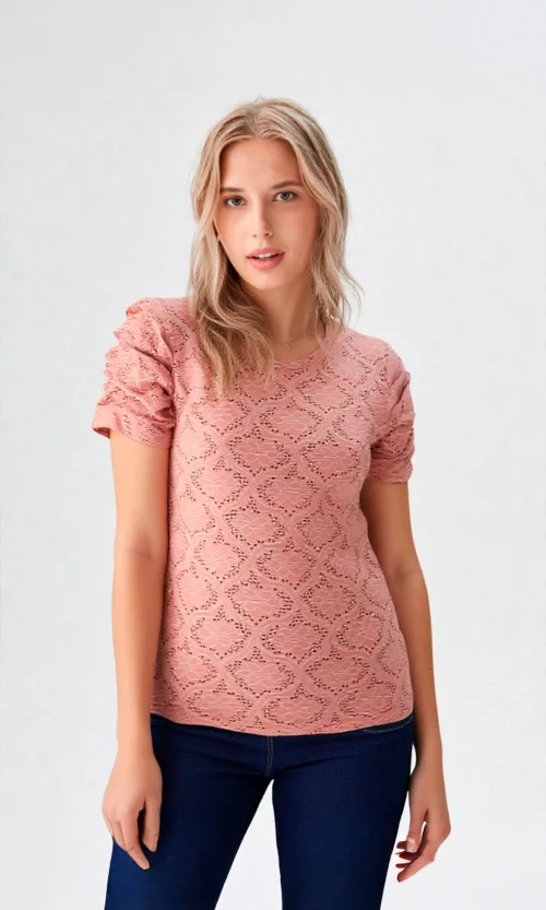 Camiseta mujer manga corta unicolor