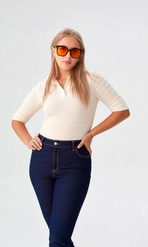 Camiseta mujer manga corta unicolor