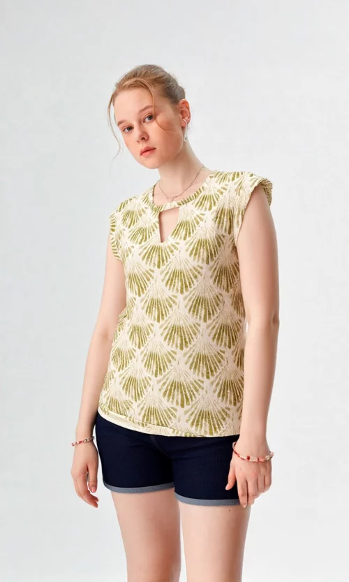 Camiseta mujer manga corta estampada