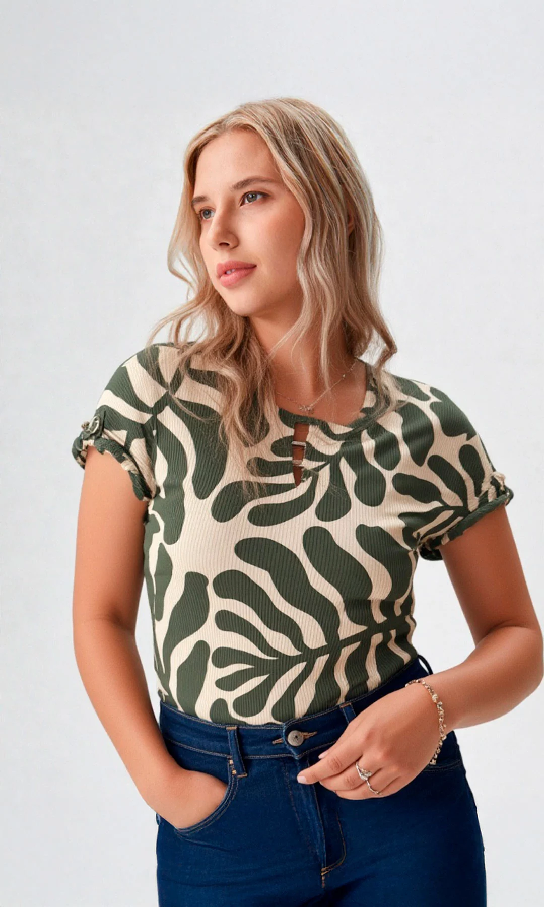 Camiseta mujer manga corta estampada