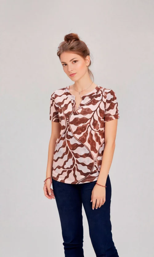 Camiseta mujer manga corta estampada