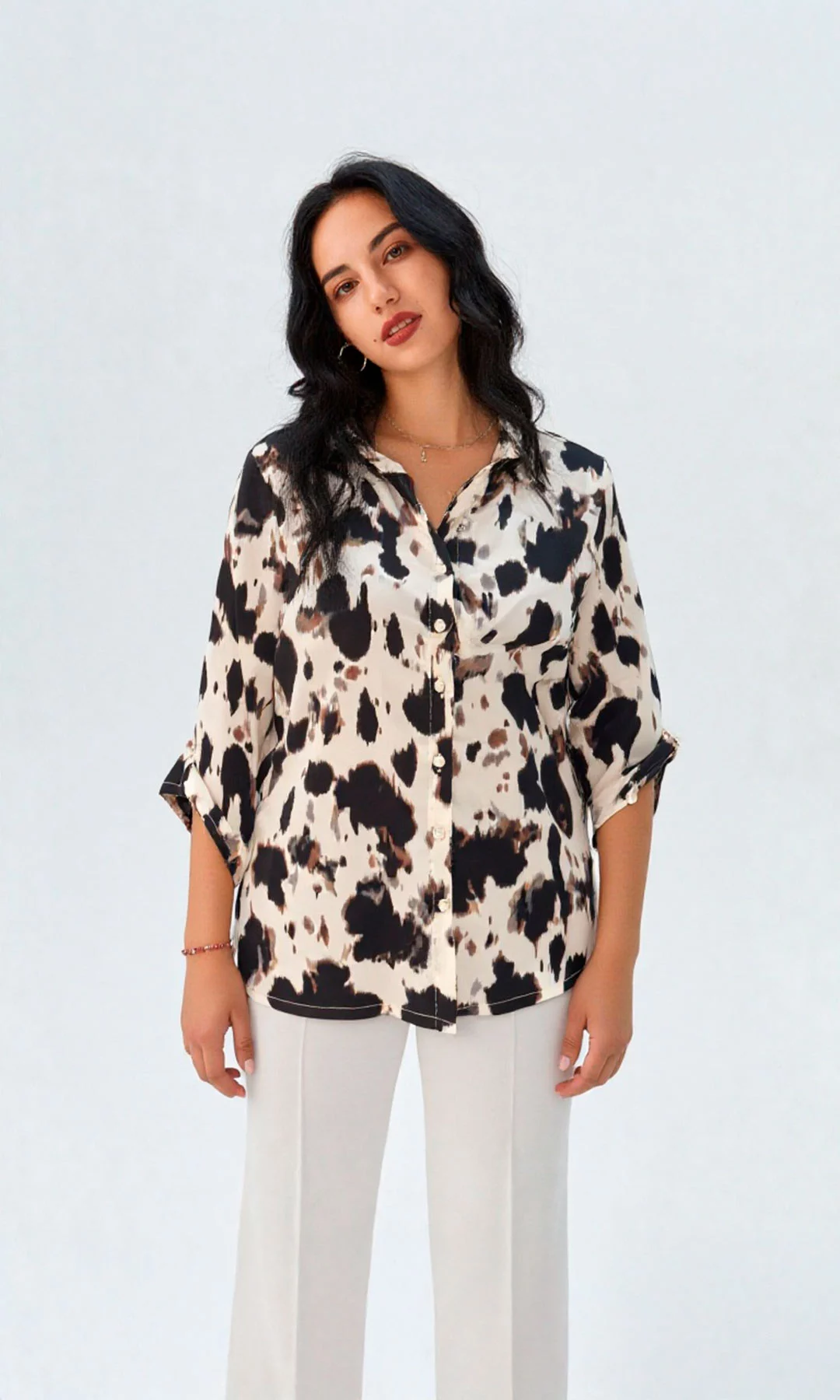 Blusa mujer manga 3/4 estampada