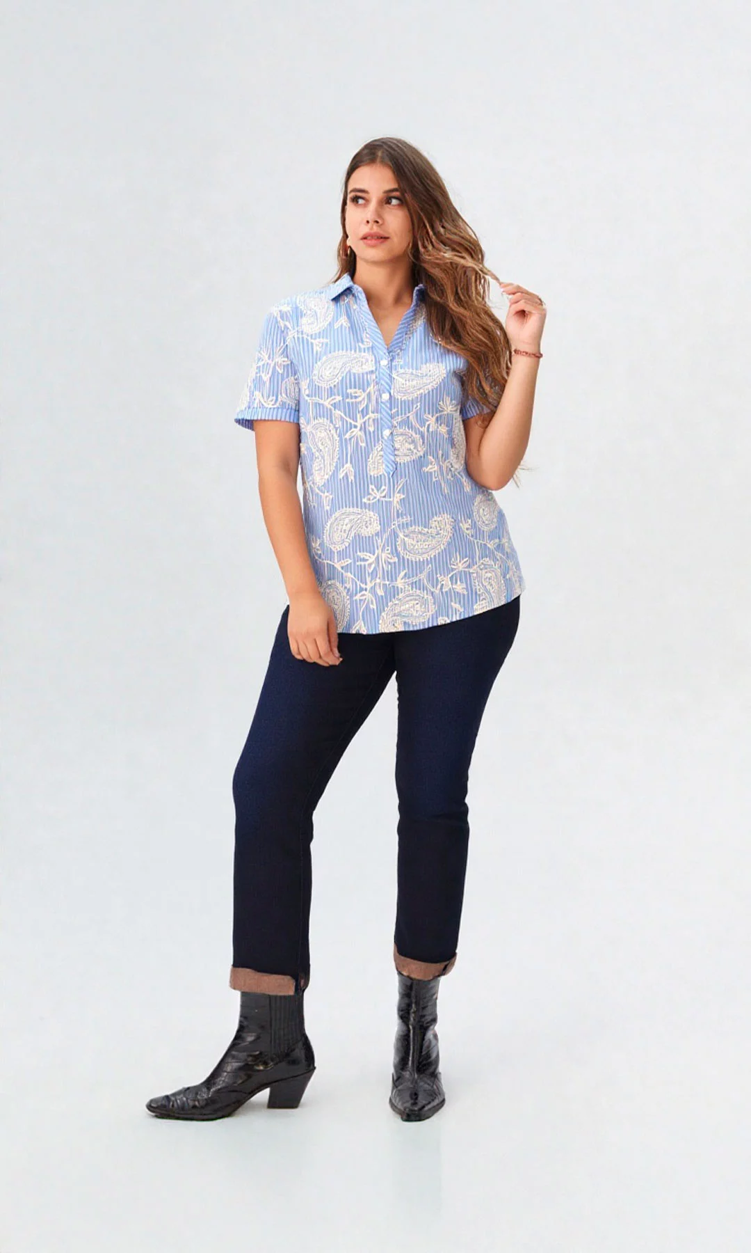 Blusa mujer manga corta rayas - Imagen 2