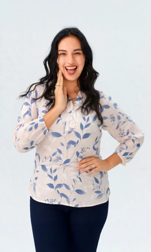 Blusa mujer manga 3/4 estampada