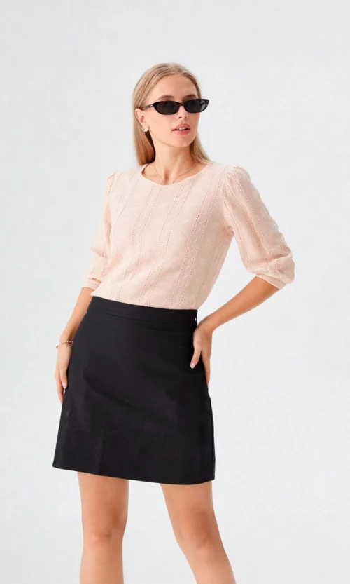 Blusa mujer manga 3/4 unicolor