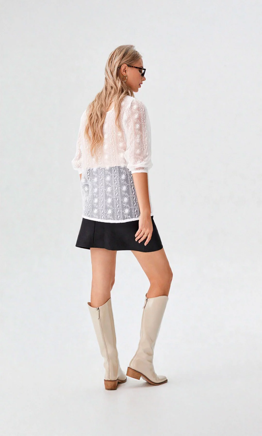 Blusa mujer manga 3/4 unicolor - Imagen 6