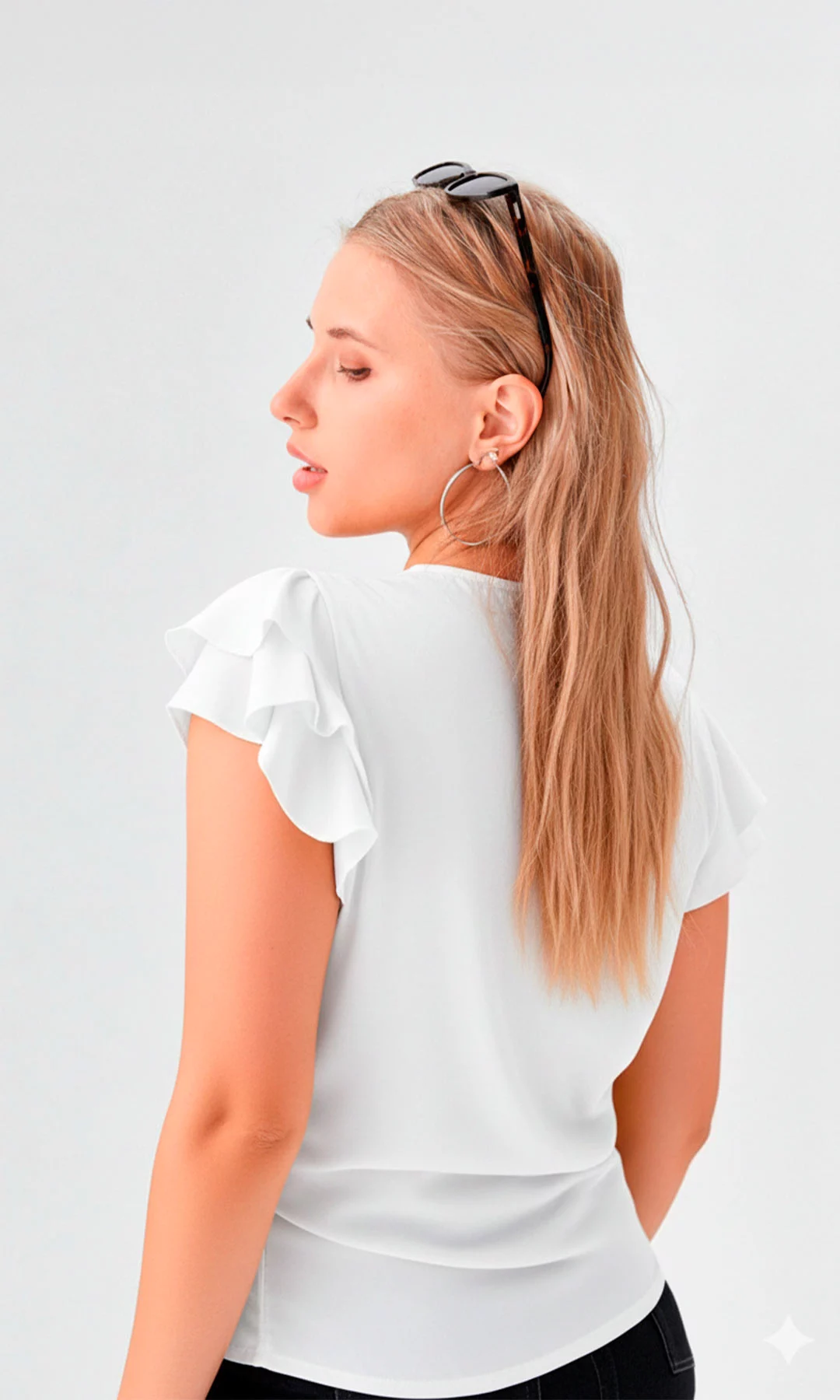 Blusa mujer manga corta unicolor - Imagen 8