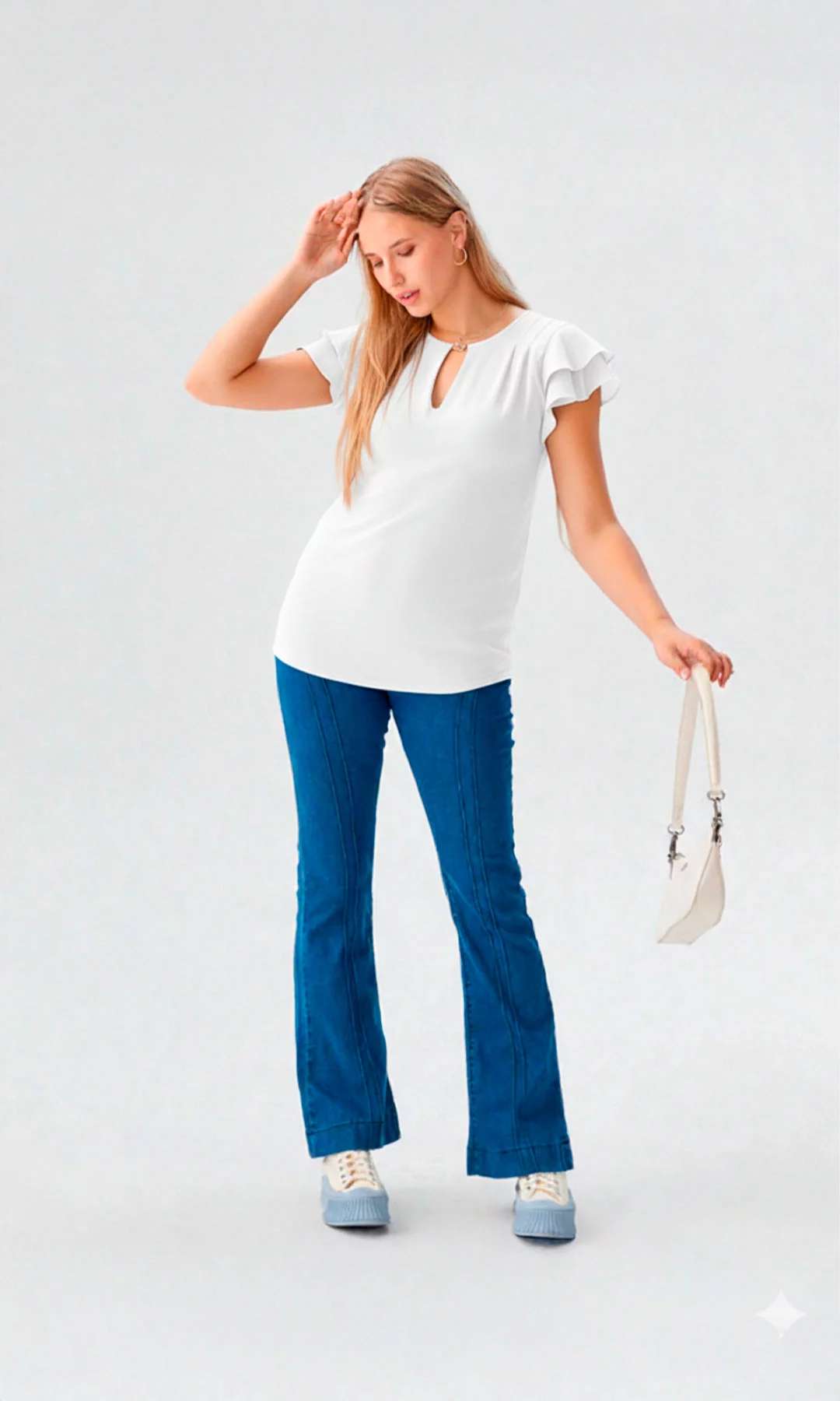 Blusa mujer manga corta unicolor - Imagen 9