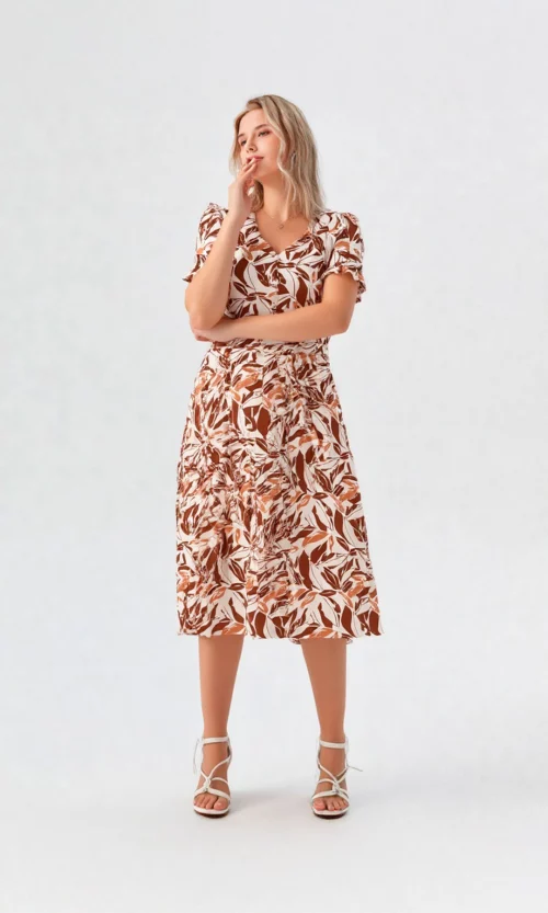 Vestido mujer manga corta estampado